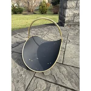 VTG Fireplace Log Fire Wood Kindling Holder Basket metal 18x16”